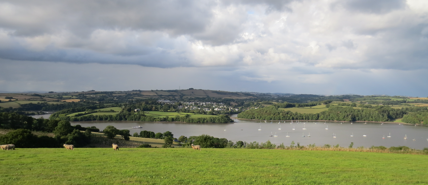 Dartmouth as seen from atop a hill.